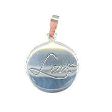 Load image into Gallery viewer, Silver pendant with LOVE engraving
