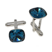 Load image into Gallery viewer, Square Cufflinks with Swarovski crystals
