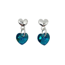 Cargar imagen en el visor de la galería, Pendientes Corazones (Blue Zircon)
