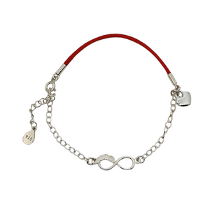 Pulsera de cordon Infinity con pluma