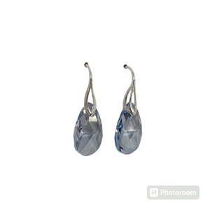 Crystal Drop Earrings (Blue Shade)