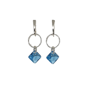 Earrings Aquamarine Rhombus