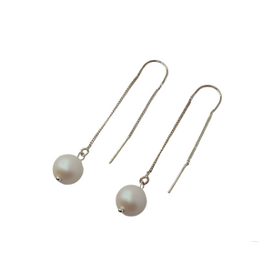 Long earrings with Swarovski pearls