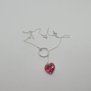 Collar de plata con corazón (Rose Aurora Boreal)