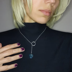 Silver necklace with Swarovski heart pendant