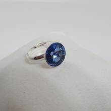 Load image into Gallery viewer, Silver ring with Swarovski crystal LIGHT SAPPHIRE
