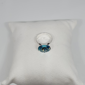 Silver ring with Swarovski crystal LIGHT TURQUOISE