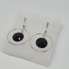Load image into Gallery viewer, Earrings Swarovski crystals JET
