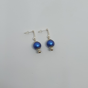 Earrings "Series Light" Iridescent Dark Blue