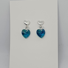 Load image into Gallery viewer, Hearts Earrings (Blue Zircon)
