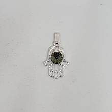 Load image into Gallery viewer, Hamsa Hand Pendant (Black Diamond)
