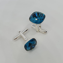 Load image into Gallery viewer, Square Cufflinks with Swarovski crystals
