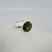 Load image into Gallery viewer, Silver ring with Swarovski crystal OLIVINE
