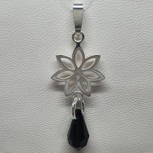 Load image into Gallery viewer, Silver flower pendant with Swarovski crystal
