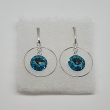 Load image into Gallery viewer, Earrings Swarovski crystals LIGHT TURQUOISE
