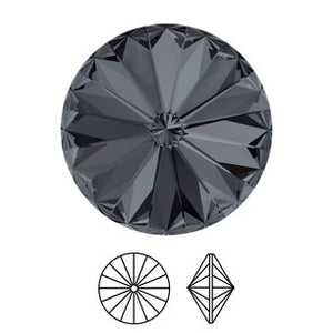 Запонки круглой формы из серебра с кристаллами Сваровски.