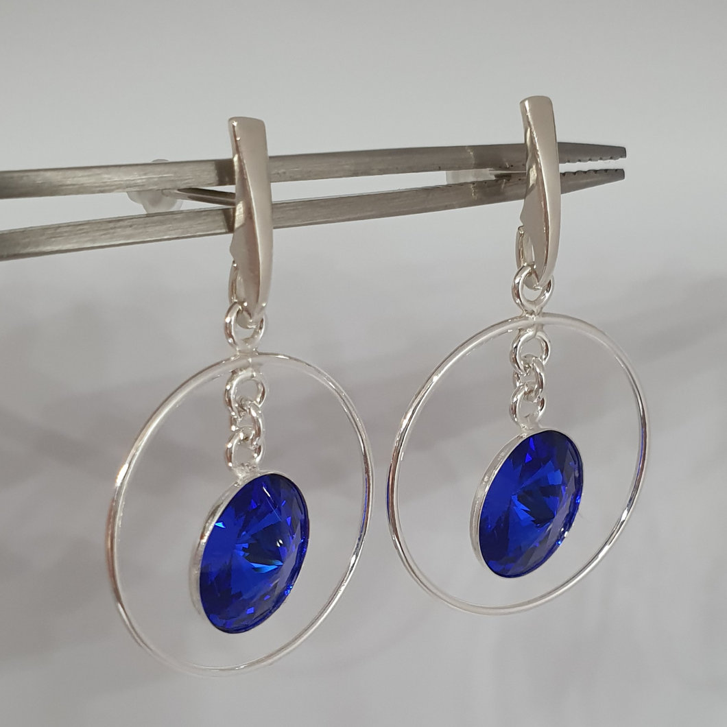 Silver earrings with Swarovski crystals