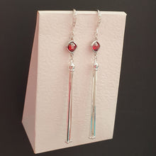 Load image into Gallery viewer, Silver tassel earrings
