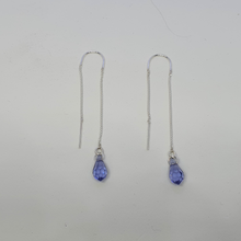 Load image into Gallery viewer, Earrings threader style with Swarovski crystals
