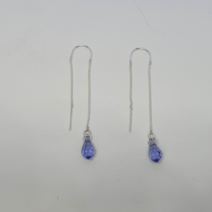 Earrings threader style with Swarovski crystals