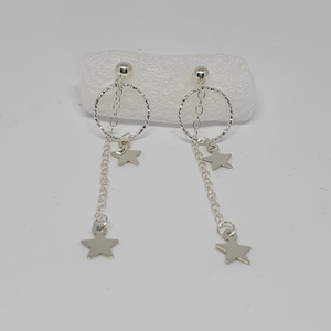 Silver earrings with stars