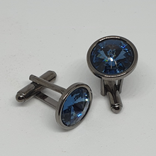 Cargar imagen en el visor de la galería, Gemelos con cristales Swarovski DENIM BLUE

