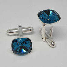 Load image into Gallery viewer, Square Cufflinks with Swarovski crystals
