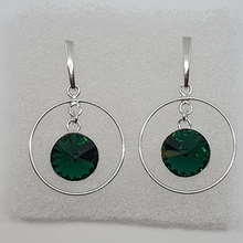 Load image into Gallery viewer, Earrings Swarovski crystals EMERALD
