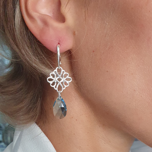 Earrings Ornament with Swarovski crystals.