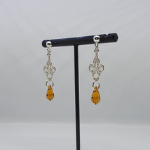 Load image into Gallery viewer, Chandelier earrings with Swarovski crystals
